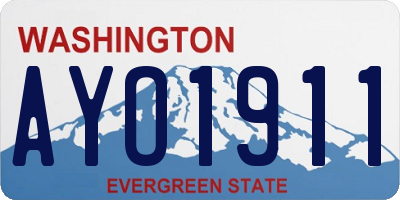 WA license plate AYO1911