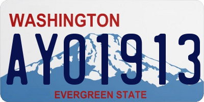 WA license plate AYO1913