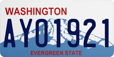 WA license plate AYO1921