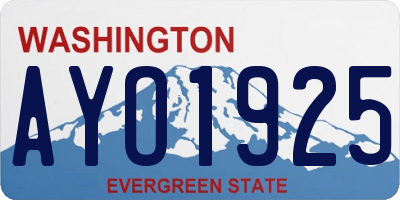 WA license plate AYO1925