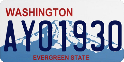 WA license plate AYO1930