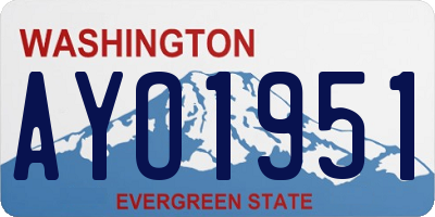 WA license plate AYO1951