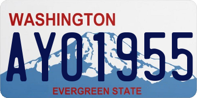 WA license plate AYO1955