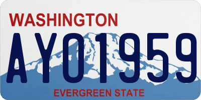 WA license plate AYO1959