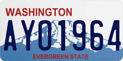WA license plate AYO1964