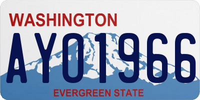 WA license plate AYO1966