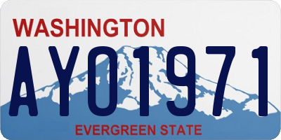 WA license plate AYO1971