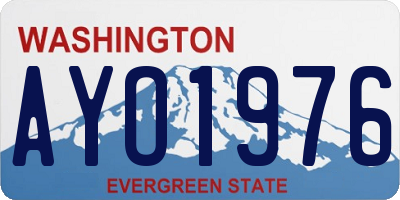 WA license plate AYO1976