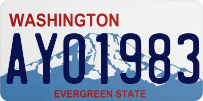 WA license plate AYO1983