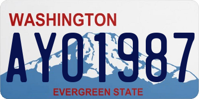 WA license plate AYO1987