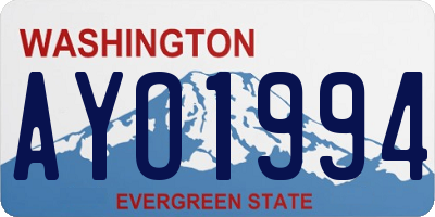 WA license plate AYO1994