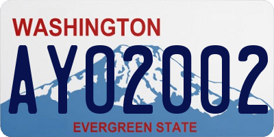 WA license plate AYO2002
