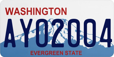 WA license plate AYO2004