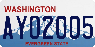WA license plate AYO2005