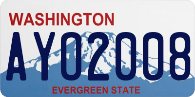 WA license plate AYO2008