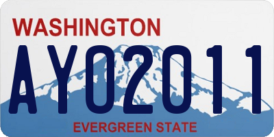 WA license plate AYO2011