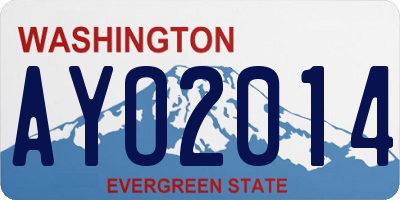WA license plate AYO2014