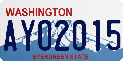 WA license plate AYO2015