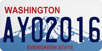 WA license plate AYO2016