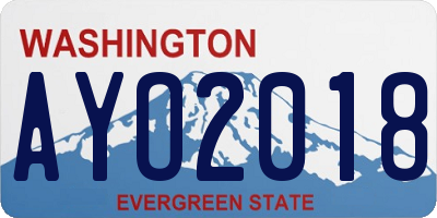 WA license plate AYO2018