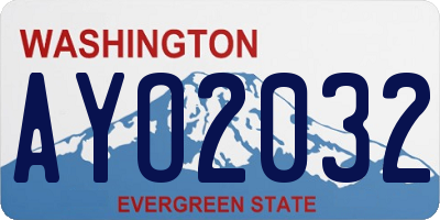 WA license plate AYO2032