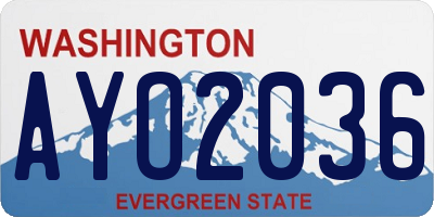 WA license plate AYO2036