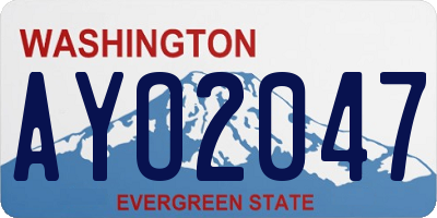 WA license plate AYO2047