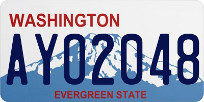 WA license plate AYO2048