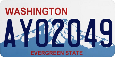 WA license plate AYO2049