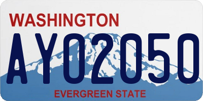 WA license plate AYO2050