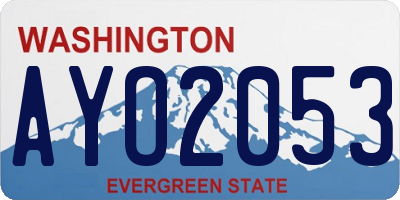 WA license plate AYO2053
