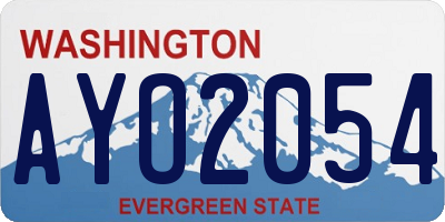 WA license plate AYO2054