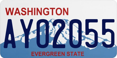 WA license plate AYO2055