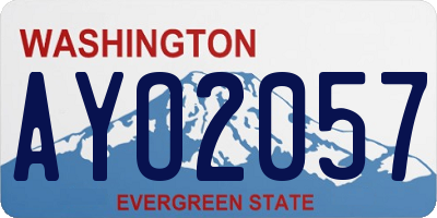 WA license plate AYO2057