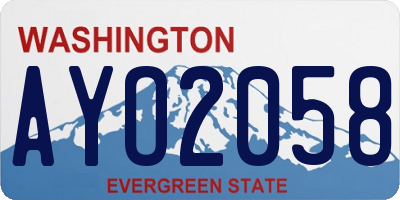 WA license plate AYO2058
