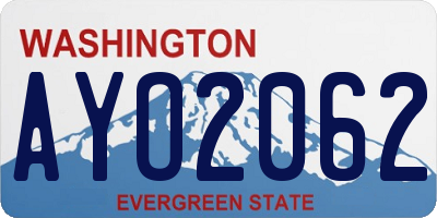 WA license plate AYO2062