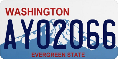 WA license plate AYO2066