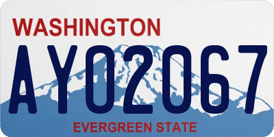 WA license plate AYO2067