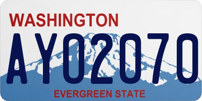 WA license plate AYO2070