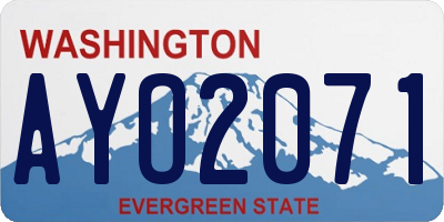 WA license plate AYO2071