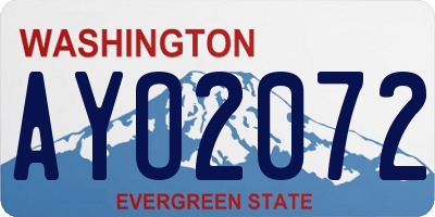 WA license plate AYO2072