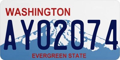 WA license plate AYO2074