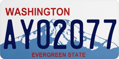 WA license plate AYO2077
