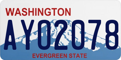 WA license plate AYO2078