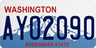 WA license plate AYO2090