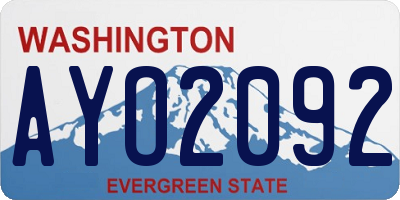 WA license plate AYO2092