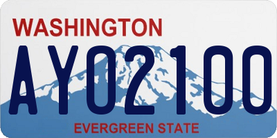 WA license plate AYO2100