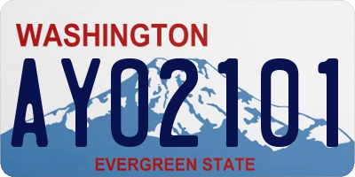 WA license plate AYO2101
