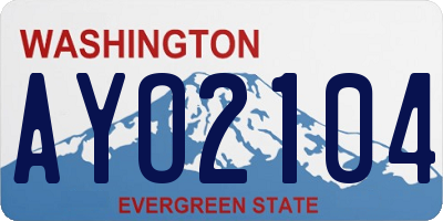 WA license plate AYO2104