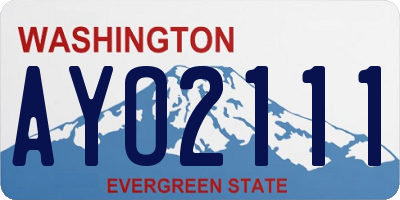 WA license plate AYO2111
